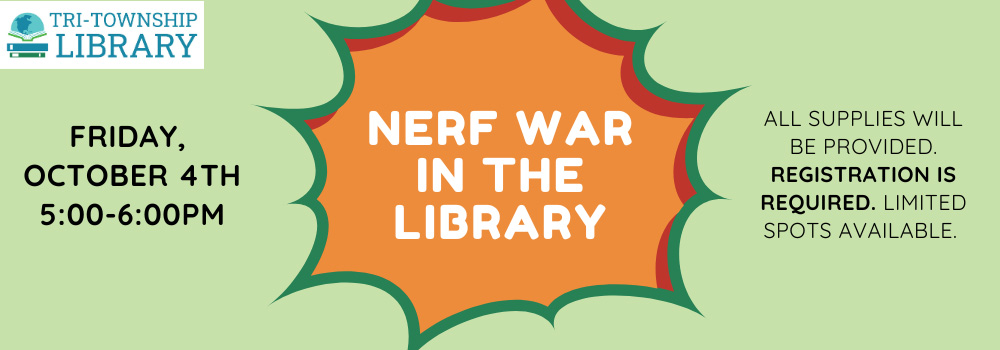 Nerf War in the Library Flyer